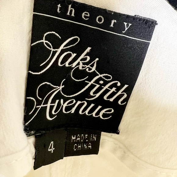 Theory Double-Face Linen Blend Slit Skirt Ivory Size 4 - Picture 6 of 8